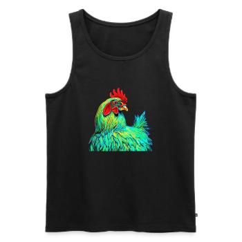 Pop Art Chicken Farm Animals Colorful Nature - Men's Premium Organic Tank Top - black - Front - Michal (187cm)