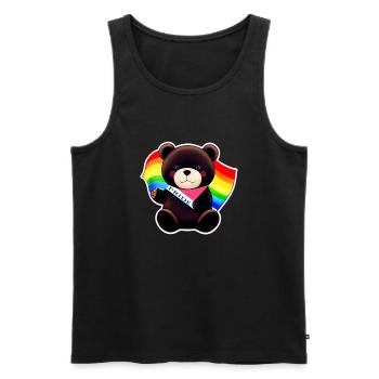 PRIDE MONTH RAINBOW BEAR - Men's Premium Organic Tank Top - black - Front - Michal (187cm)