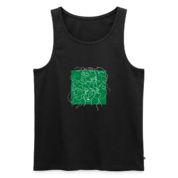 Gesichtslinie Grün - Männer Premium Bio Tank Top - Schwarz - Vorne - Michal (187cm)