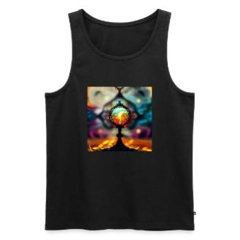 Die Welt - Männer Premium Bio Tank Top - Schwarz - Vorne - AI Model Male 178 light (178cm)
