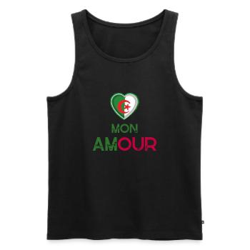 Logo Algérie Mon Amour - Débardeur bio Premium Homme - noir - Devant - AI Model Male 178 light (178cm)
