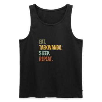EAT TAEKWANDO SLEEP REPEAT - Men's Premium Organic Tank Top - black - Front - Michal (187cm)