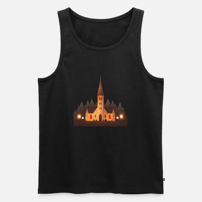 Kapelle im Dorf - Männer Premium Bio Tank Top - Schwarz
