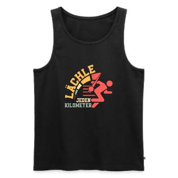 Lächle jeden Kilometer Joggen Laufen - Männer Premium Bio Tank Top - Schwarz - Vorne - Michal (187cm)