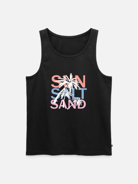 Sun Salt Sand - Männer Premium Bio Tank Top - Schwarz