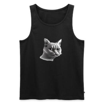 Chaton chaton chat chat chats britanniques à poil court - Débardeur bio Premium Homme - noir - Devant - Michal (187cm)