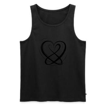 Cœur courbé romantique pour la journée de valetnine - Débardeur bio Premium Homme - noir - Devant - Michal (187cm)