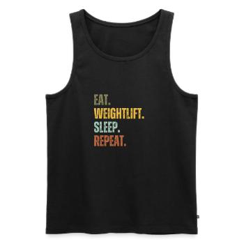 EAT WEIGHTLIFT SLEEP REPEAT - Men's Premium Organic Tank Top - black - Front - Michal (187cm)