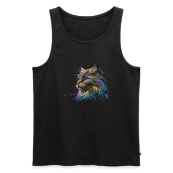 Cat miaw love, cat lovers, miaw, meow - Men's Premium Organic Tank Top - black - Front - AI Model Male 178 light (178cm)
