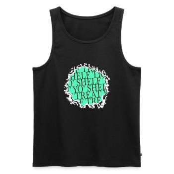 bday book reader book dragon green present - Männer Premium Bio Tank Top - Schwarz - Vorne - Michal (187cm)