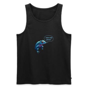Funny saying salamander on toilet lizard - Men's Premium Organic Tank Top - black - Front - AI Model Male 178 light (178cm)