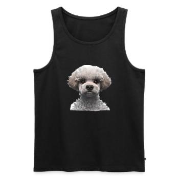 Caniche Chien Amour Caniche Chiot Chiot Propriétaire de chien - Débardeur bio Premium Homme - noir - Devant - AI Model Male 178 light (178cm)