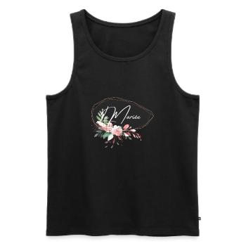 La mariée floral - Débardeur bio Premium Homme - noir - Devant - AI Model Male 178 light (178cm)