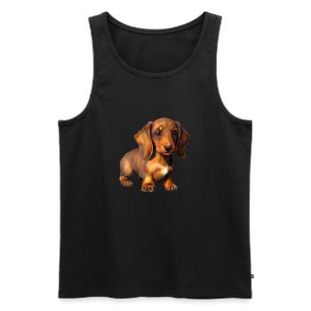 Dog Dachshund Dog Owner Dog Dog Owner - Men's Premium Organic Tank Top - black - Front - Michal (187cm)