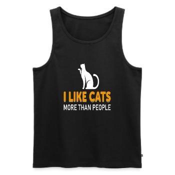I like Cats more than People - Men's Premium Organic Tank Top - black - Front - Michal (187cm)