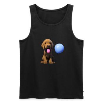 Chiot Labrador propriétaire Labrador Retriever - Débardeur bio Premium Homme - noir - Devant - Michal (187cm)