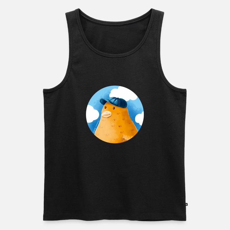 Ente mit Hut - Männer Premium Bio Tank Top - Schwarz