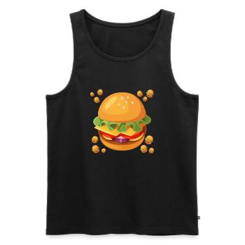 Burger-Chaos - Männer Premium Bio Tank Top - Schwarz - Vorne - AI Model Male 178 light (178cm)