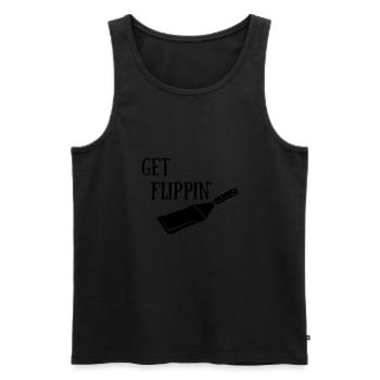 Get Flippin' - Männer Premium Bio Tank Top - Schwarz - Vorne - AI Model Male 178 light (178cm)