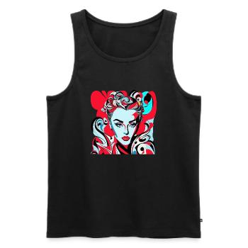 Beauty pop art - Men's Premium Organic Tank Top - black - Front - AI Model Male 178 light (178cm)