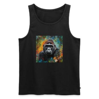 THE GORILLA IN THE JUNGLE - Men's Premium Organic Tank Top - black - Front - Michal (187cm)