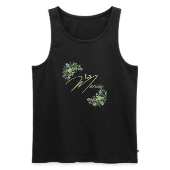 La mariée floral - Débardeur bio Premium Homme - noir - Devant - AI Model Male 178 light (178cm)
