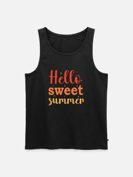 Hello sweet Summer - Männer Premium Bio Tank Top - Schwarz