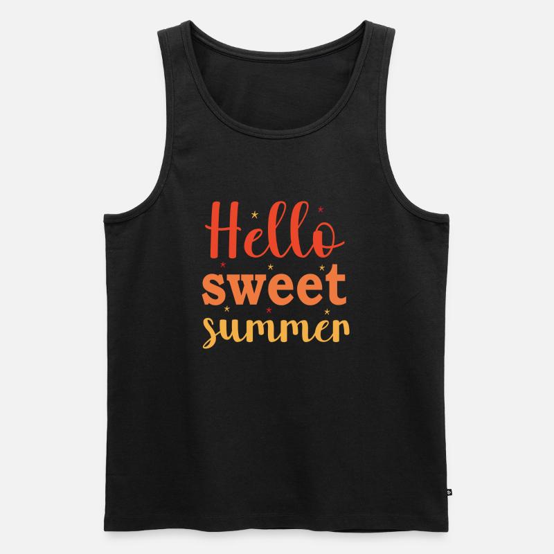 Hello sweet Summer - Männer Premium Bio Tank Top - Schwarz