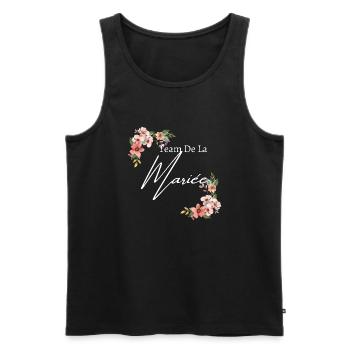 Team de la mariée floral - Débardeur bio Premium Homme - noir - Devant - Michal (187cm)
