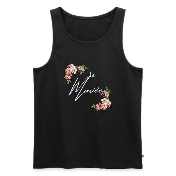 La mariée floral - Débardeur bio Premium Homme - noir - Devant - AI Model Male 178 light (178cm)