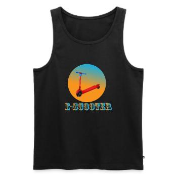 E-Scooter Roller Scooter - Männer Premium Bio Tank Top - Schwarz - Vorne - AI Model Male 178 light (178cm)