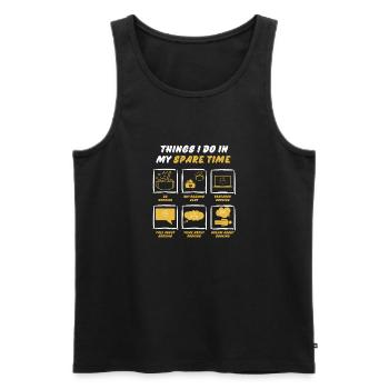 COOK IN SPARE TIME - Men's Premium Organic Tank Top - black - Front - Michal (187cm)