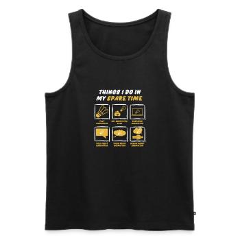 BADMINTON IN SPARE TIME - Men's Premium Organic Tank Top - black - Front - Michal (187cm)