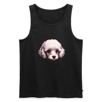 Caniche Dog Propriétaire Chien Love Poodle Puppy Puppy Puppy - Débardeur bio Premium Homme - noir - Devant - AI Model Male 178 light (178cm)