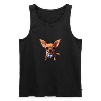 Chiens Chihuahua Chien Chihuahua Chihuahua Puppy Dog Propriétaires - Débardeur bio Premium Homme - noir - Devant - Michal (187cm)