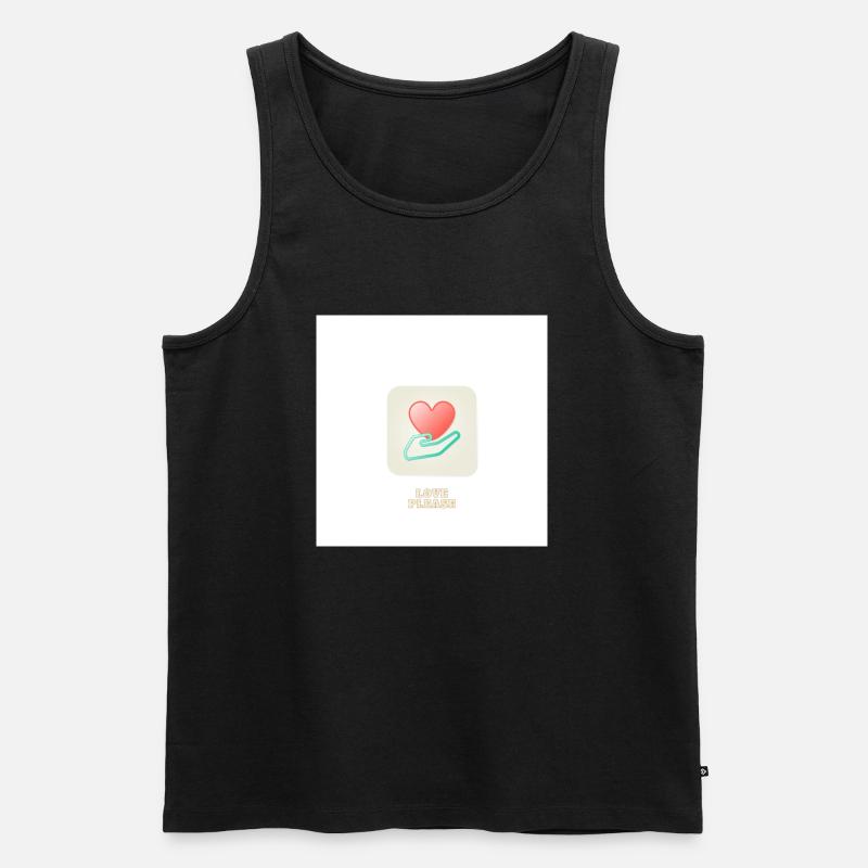 Liebe bitte, - Männer Premium Bio Tank Top - Schwarz