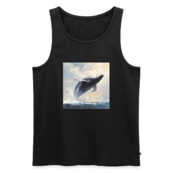 Whale jumps out of the water - Men's Premium Organic Tank Top - black - Front - Michal (187cm)