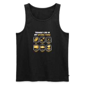 RUGBY IN SPARE TIME - Men's Premium Organic Tank Top - black - Front - Michal (187cm)