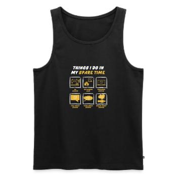 SEWING IN SPARE TIME - Men's Premium Organic Tank Top - black - Front - Michal (187cm)