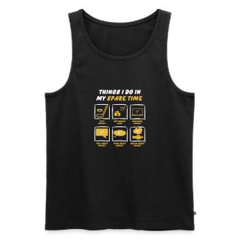HOCKEY IN SPARE TIME - Men's Premium Organic Tank Top - black - Front - Michal (187cm)