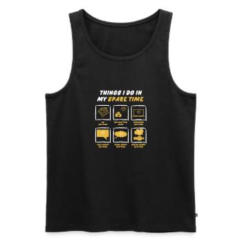KNITT IN SPARE TIME - Men's Premium Organic Tank Top - black - Front - Michal (187cm)