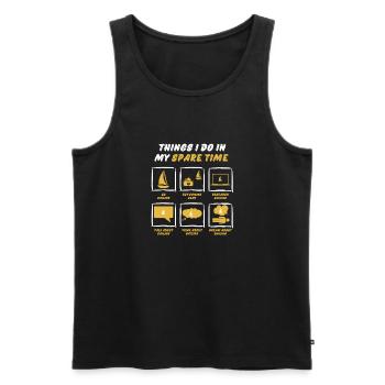 SAILING IN SPARE TIME - Men's Premium Organic Tank Top - black - Front - Michal (187cm)