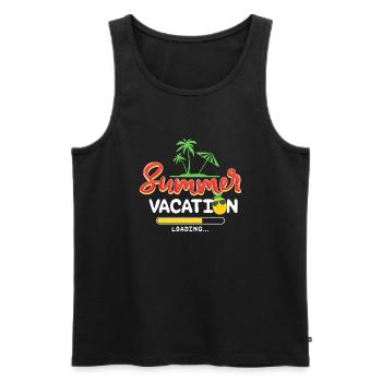Chargement des vacances d’été Dernier jour d’école - Débardeur bio Premium Homme - noir - Devant - AI Model Male 178 light (178cm)