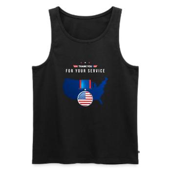 Thank You For Your Service Patriotic Veterans Day - Débardeur bio Premium Homme - noir - Devant - Michal (187cm)
