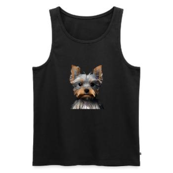 Dog Owner Yorkshire Terrier Puppy Dog - Men's Premium Organic Tank Top - black - Front - Michal (187cm)