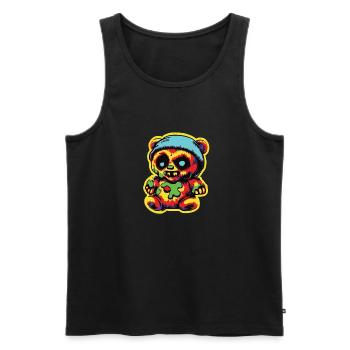 Horreur Effrayant Ours Halloween Psycho Ours - Débardeur bio Premium Homme - noir - Devant - AI Model Male 178 light (178cm)