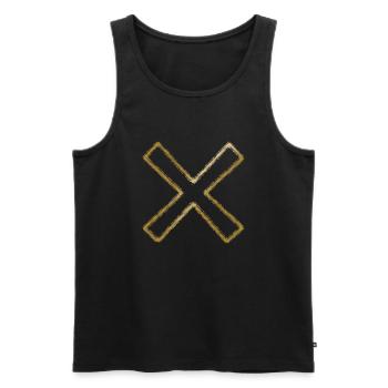 Golden Cross - Men's Premium Organic Tank Top - black - Front - Michal (187cm)