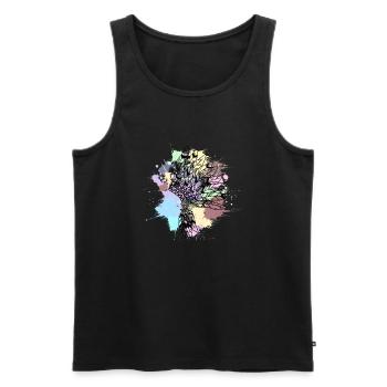 Pastel-colored black Indian headdress - Men's Premium Organic Tank Top - black - Front - AI Model Male 178 light (178cm)