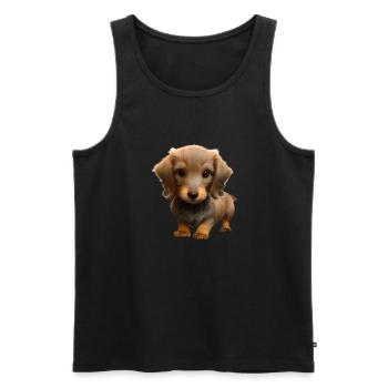 Dackelwelpe Dachshund Hund Hundehalter Hunde - Männer Premium Bio Tank Top - Schwarz - Vorne - AI Model Male 178 light (178cm)