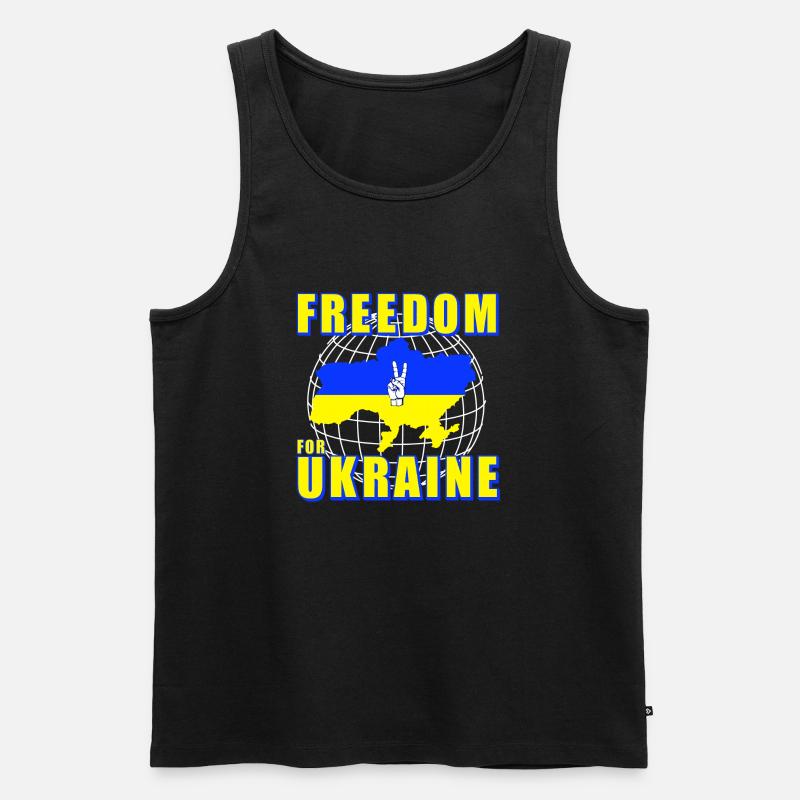 Freedom for Ukraine - Männer Premium Bio Tank Top - Schwarz